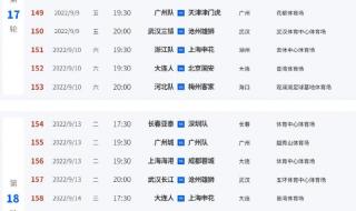 2023中超赛程时间表格 2023中超赛程时间表格